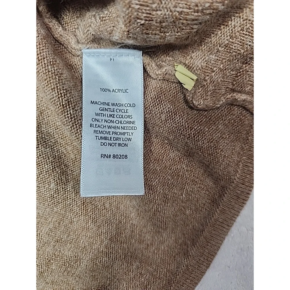 Willi Smith Woman Sleeveless  Long Cardigan‎ Duster Vest Knit Brown 1x